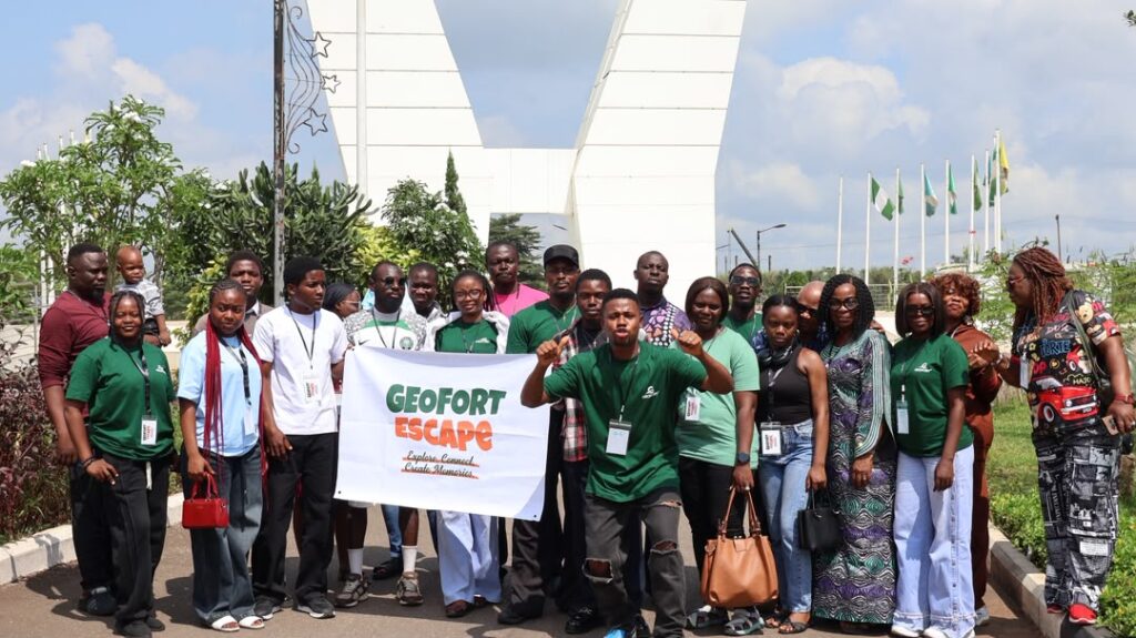 GEOFORT Escape 1.0 participants at the Gateway City Gate in Abeokuta